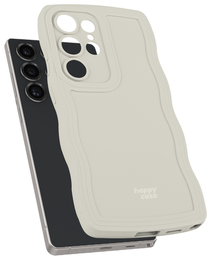 HappyCase Wavy Samsung Galaxy S24 Ultra Hoesje TPU Back Cover Beige afbeelding 11