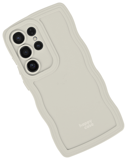 HappyCase Wavy Samsung Galaxy S24 Ultra Hoesje TPU Back Cover Beige afbeelding 12