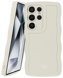 HappyCase Wavy Samsung Galaxy S24 Ultra Hoesje TPU Back Cover Beige