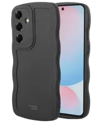 HappyCase Wavy Samsung Galaxy S24 FE Hoesje TPU Back Cover Zwart afbeelding