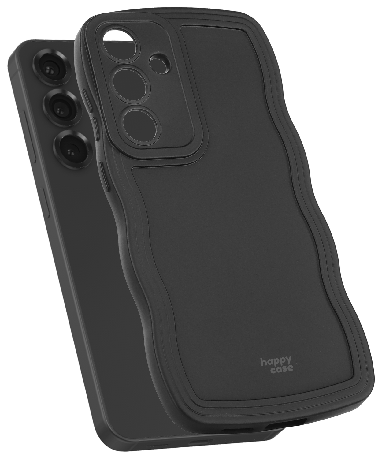 HappyCase Wavy Samsung Galaxy S24 FE Hoesje TPU Back Cover Zwart afbeelding 8