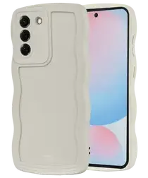 HappyCase Wavy Samsung Galaxy S24 FE Hoesje TPU Back Cover Beige afbeelding