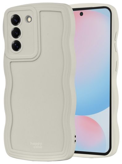 HappyCase Wavy Samsung Galaxy S24 FE Hoesje TPU Back Cover Beige afbeelding 9