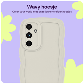HappyCase Wavy Samsung Galaxy S24 FE Hoesje TPU Back Cover Beige