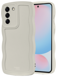 HappyCase Wavy Samsung Galaxy S24 FE Hoesje TPU Back Cover Beige afbeelding