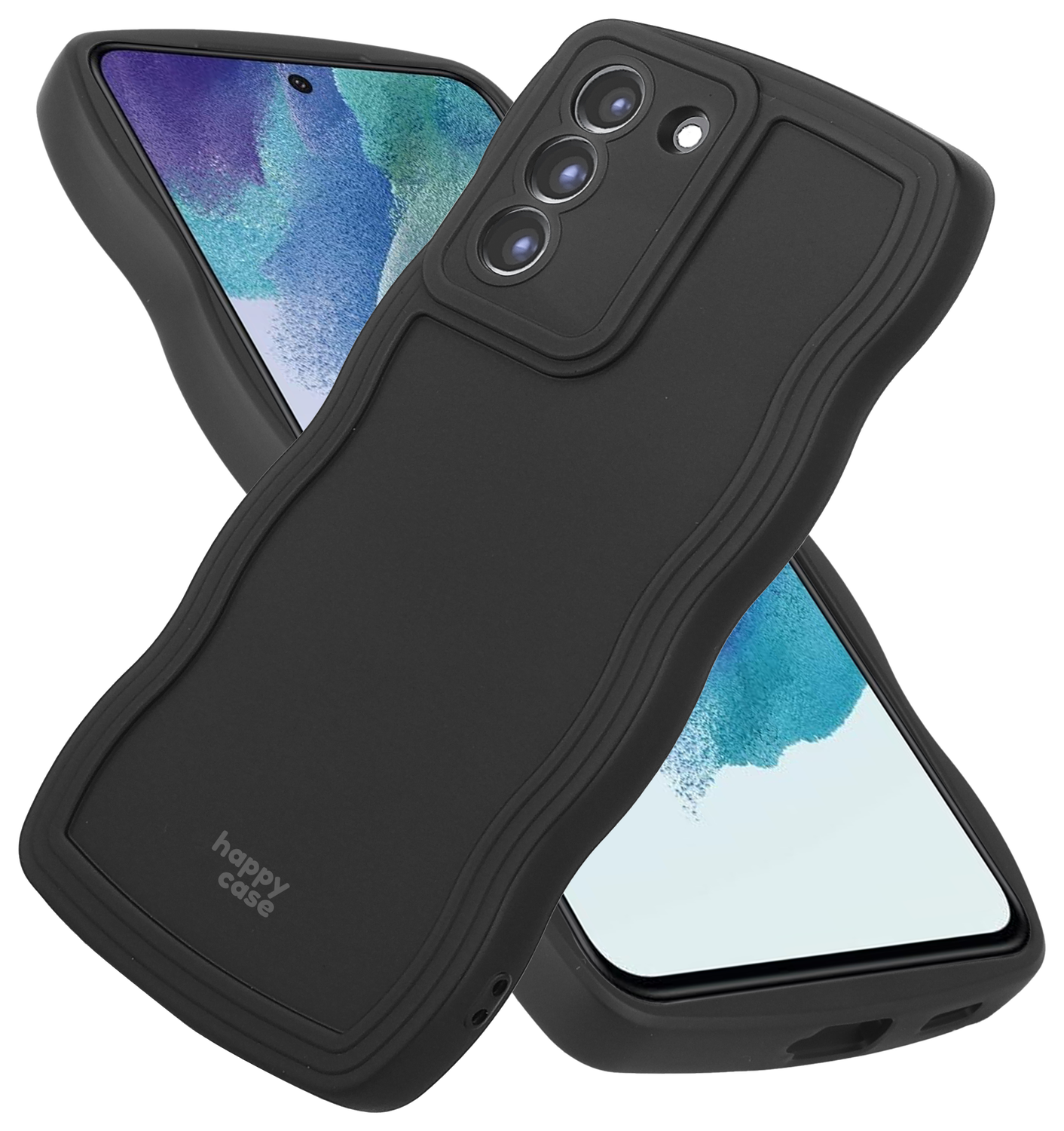 HappyCase Wavy Samsung Galaxy S21 FE Hoesje TPU Back Cover Zwart afbeelding 10