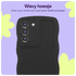 HappyCase Wavy Samsung Galaxy S21 FE Hoesje TPU Back Cover Zwart afbeelding 4