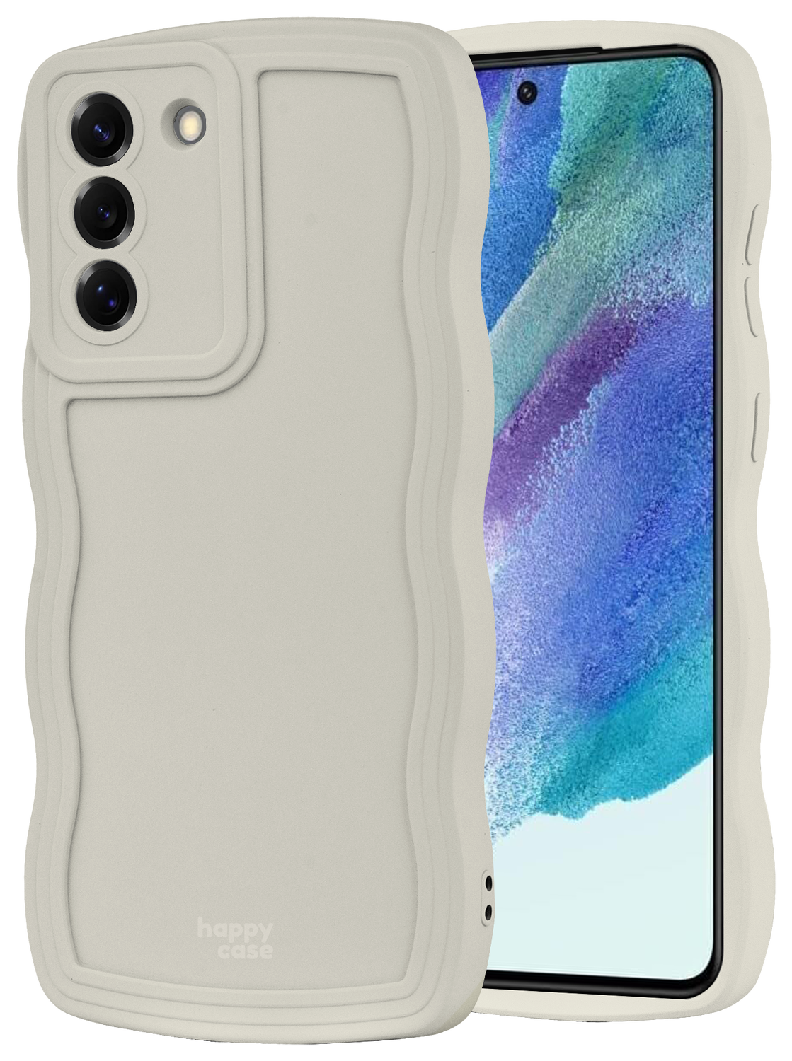 HappyCase Wavy Samsung Galaxy S21 FE Hoesje TPU Back Cover Beige afbeelding 10