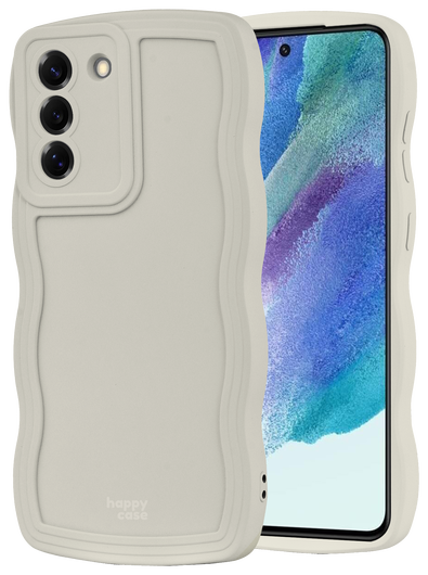 HappyCase Wavy Samsung Galaxy S21 FE Hoesje TPU Back Cover Beige afbeelding 10