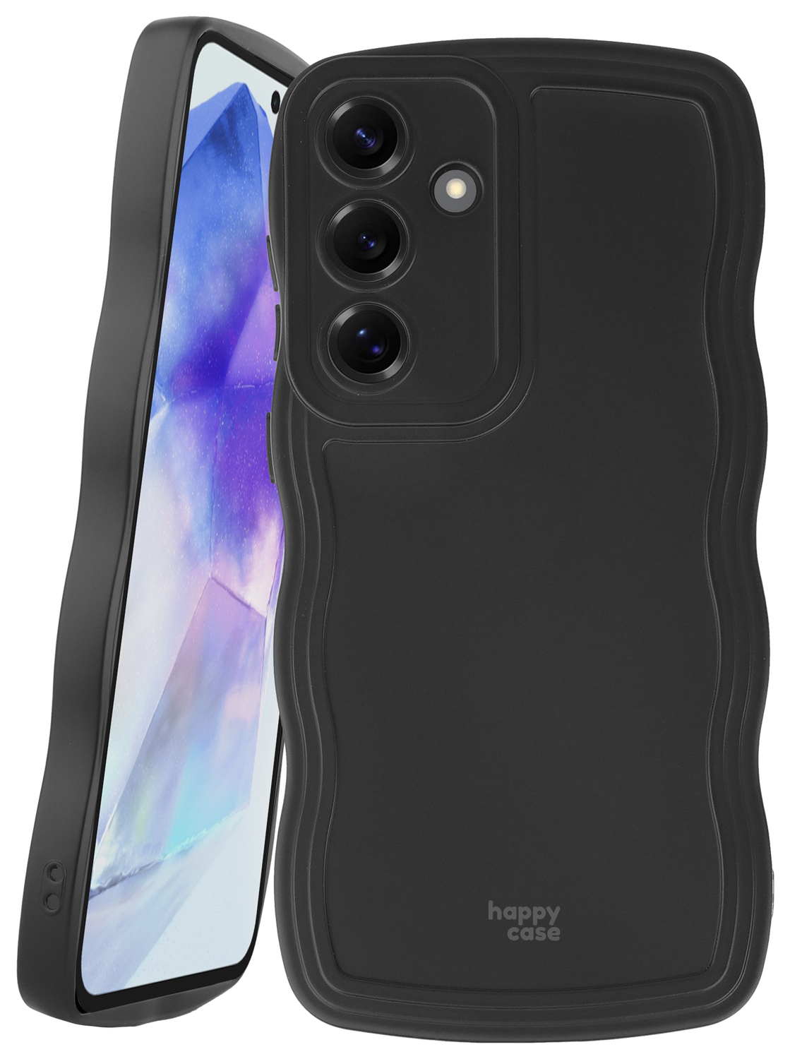 HappyCase Wavy Samsung Galaxy A55 Hoesje TPU Back Cover Zwart afbeelding 11