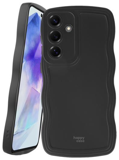 HappyCase Wavy Samsung Galaxy A55 Hoesje TPU Back Cover Zwart afbeelding 11