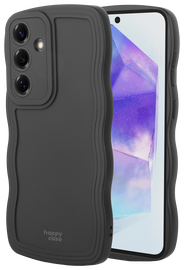 HappyCase Wavy Samsung Galaxy A55 Hoesje TPU Back Cover Zwart