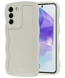 HappyCase Wavy Samsung Galaxy A55 Hoesje TPU Back Cover Beige afbeelding