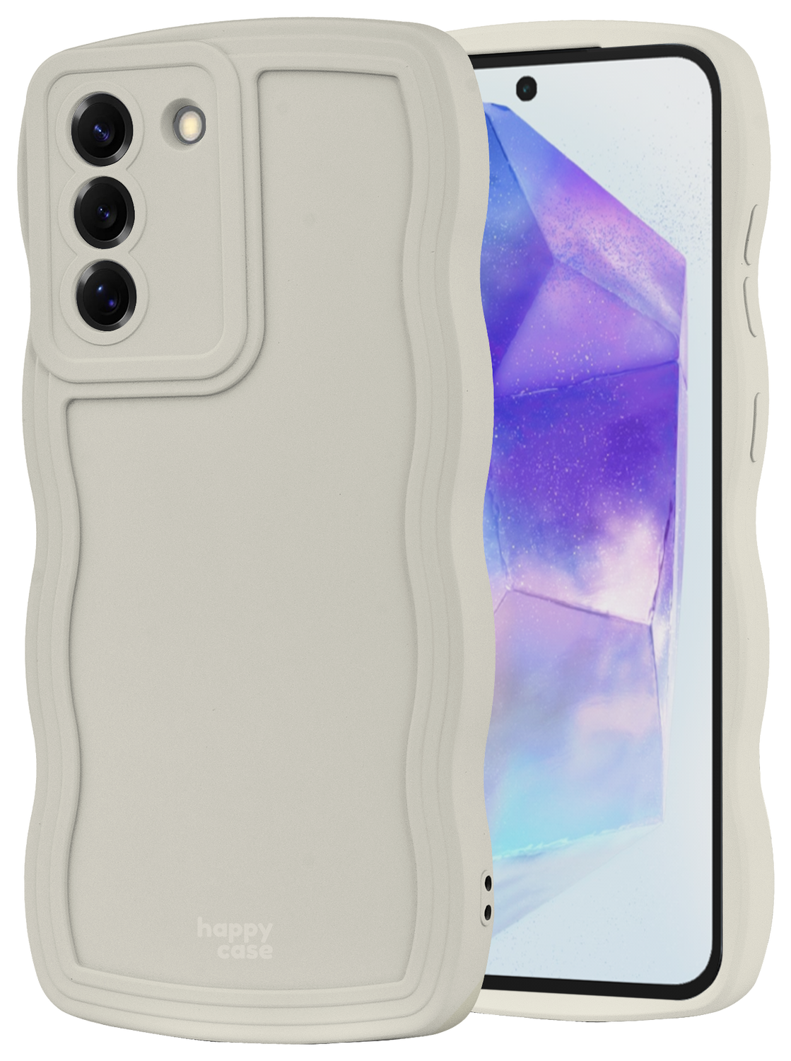 HappyCase Wavy Samsung Galaxy A55 Hoesje TPU Back Cover Beige afbeelding 9