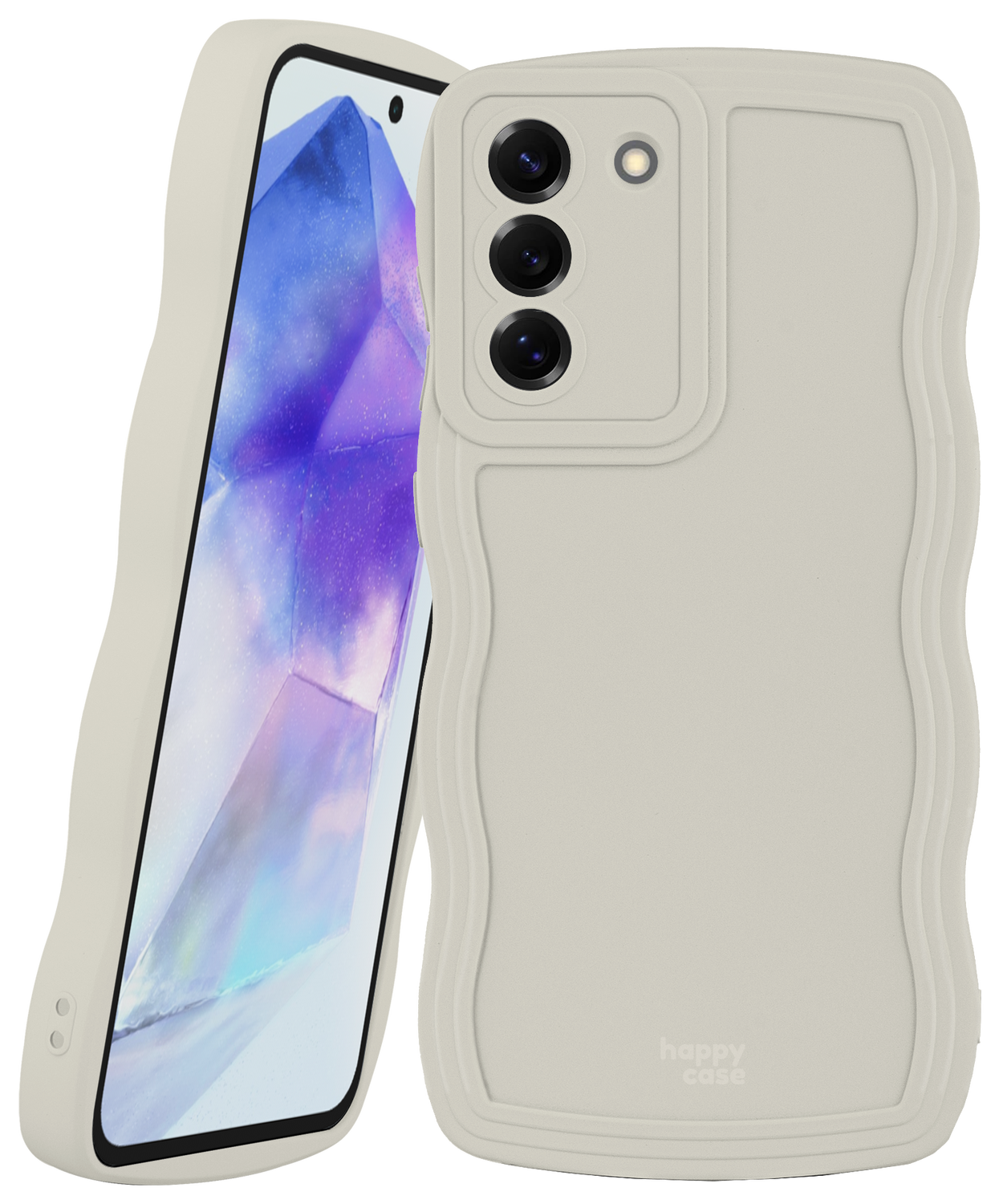 HappyCase Wavy Samsung Galaxy A55 Hoesje TPU Back Cover Beige afbeelding 11