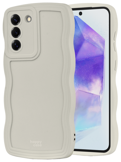 HappyCase Wavy Samsung Galaxy A55 Hoesje TPU Back Cover Beige afbeelding 9