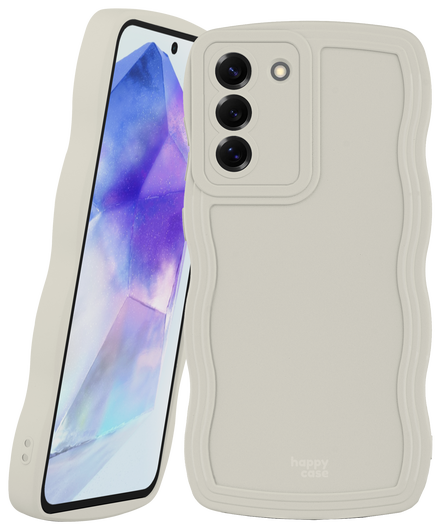 HappyCase Wavy Samsung Galaxy A55 Hoesje TPU Back Cover Beige afbeelding 11