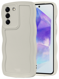 HappyCase Wavy Samsung Galaxy A55 Hoesje TPU Back Cover Beige afbeelding
