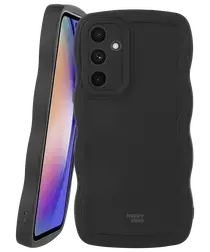 HappyCase Wavy Samsung Galaxy A54 Hoesje TPU Back Cover Zwart afbeelding