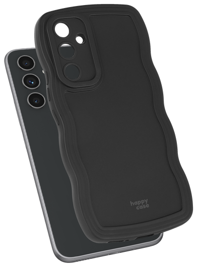 HappyCase Wavy Samsung Galaxy A54 Hoesje TPU Back Cover Zwart afbeelding 2