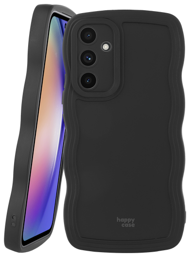 HappyCase Wavy Samsung Galaxy A54 Hoesje TPU Back Cover Zwart afbeelding 1