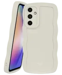 HappyCase Wavy Samsung Galaxy A54 Hoesje TPU Back Cover Beige afbeelding