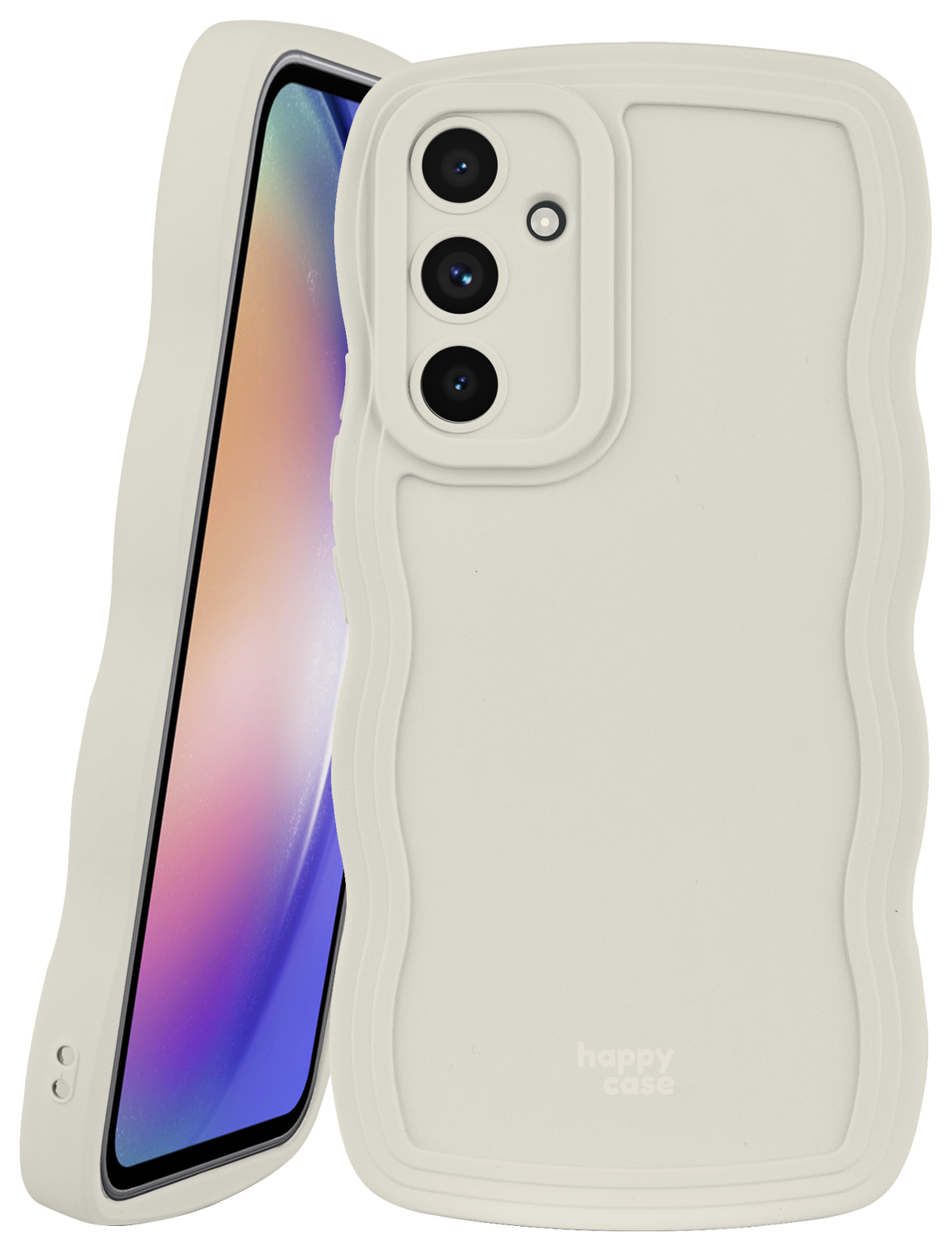 HappyCase Wavy Samsung Galaxy A54 Hoesje TPU Back Cover Beige afbeelding 1