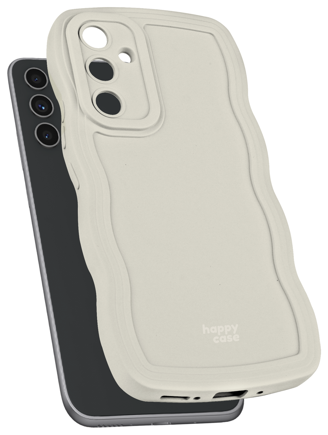 HappyCase Wavy Samsung Galaxy A54 Hoesje TPU Back Cover Beige afbeelding 10