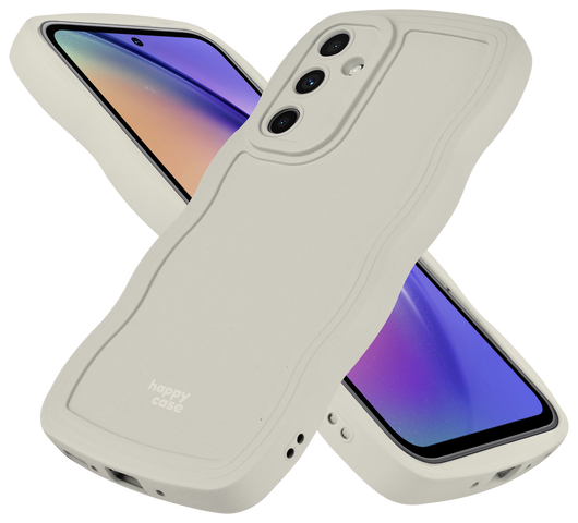 HappyCase Wavy Samsung Galaxy A54 Hoesje TPU Back Cover Beige afbeelding 2