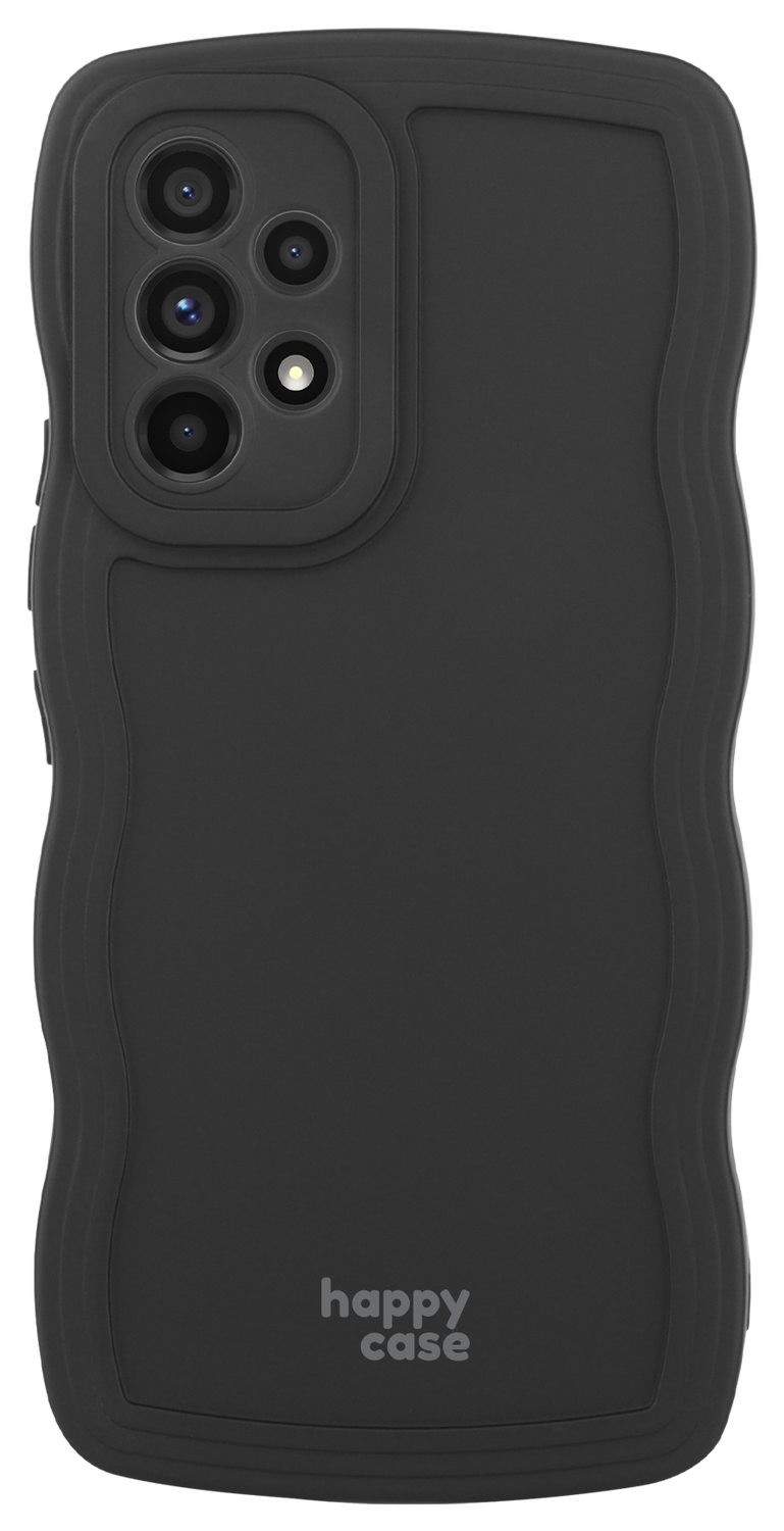 HappyCase Wavy Samsung Galaxy A53 Hoesje TPU Back Cover Zwart afbeelding 1