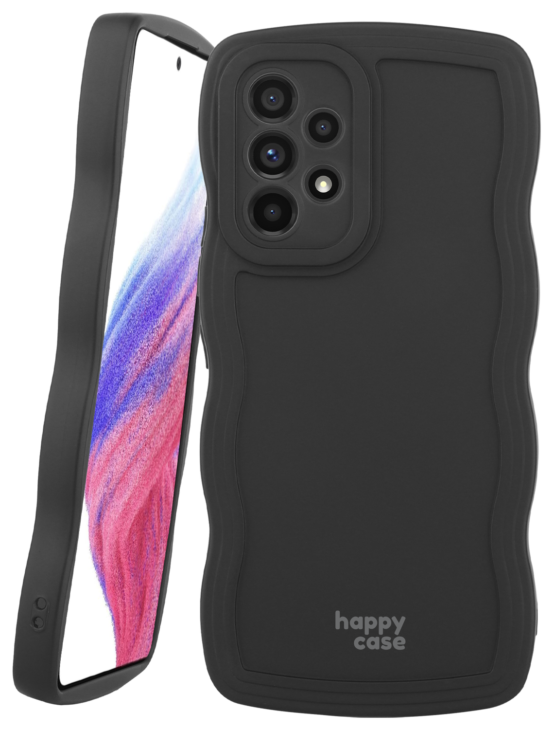 HappyCase Wavy Samsung Galaxy A53 Hoesje TPU Back Cover Zwart afbeelding 10
