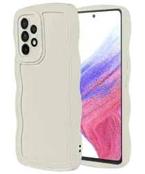 HappyCase Wavy Samsung Galaxy A53 Hoesje TPU Back Cover Beige afbeelding