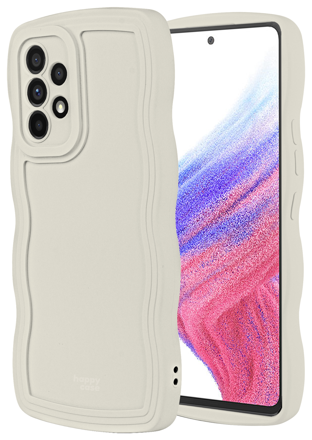 HappyCase Wavy Samsung Galaxy A53 Hoesje TPU Back Cover Beige afbeelding 9