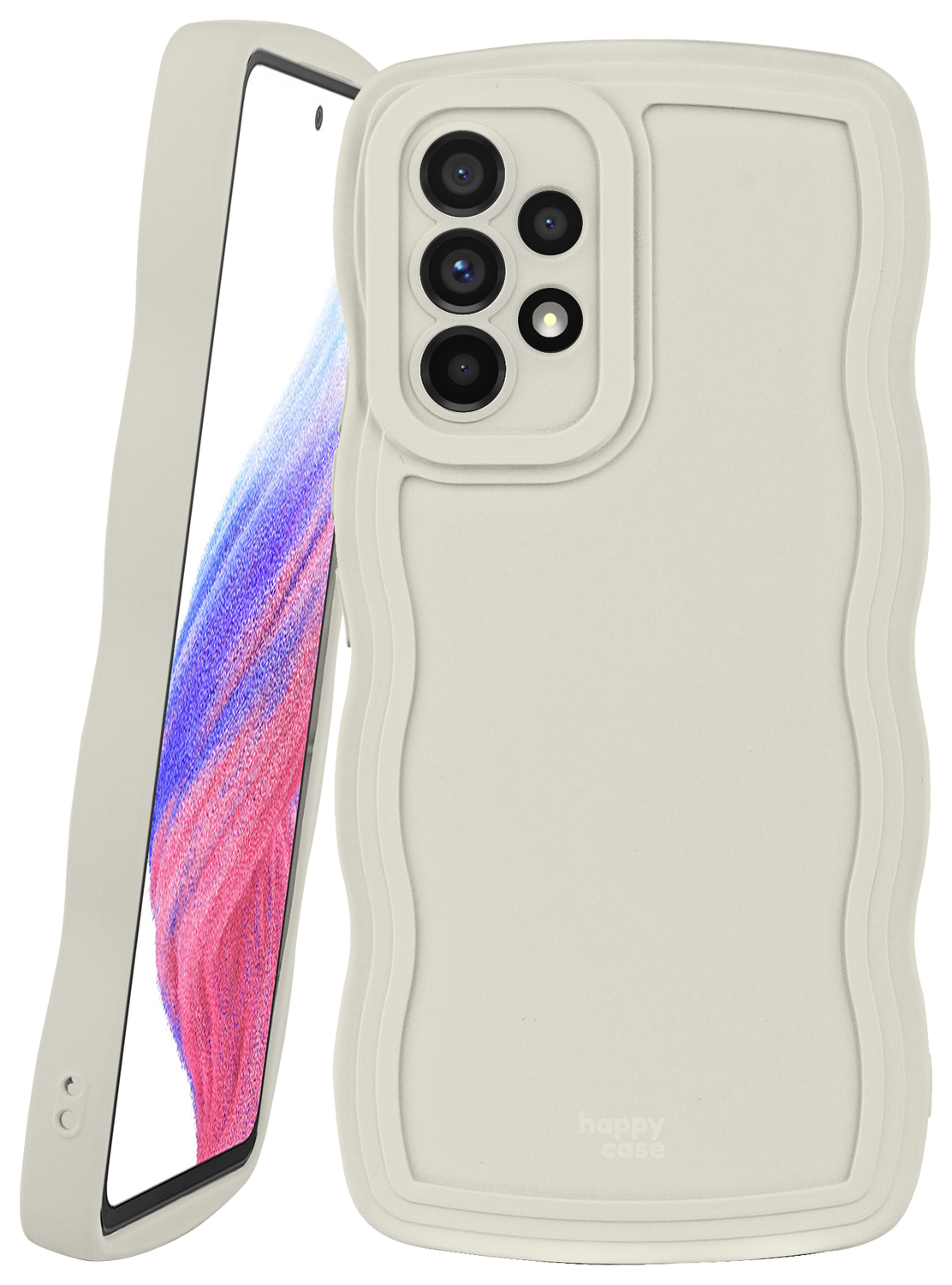 HappyCase Wavy Samsung Galaxy A53 Hoesje TPU Back Cover Beige afbeelding 11