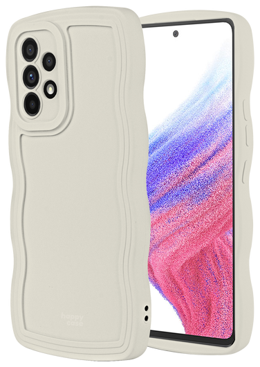 HappyCase Wavy Samsung Galaxy A53 Hoesje TPU Back Cover Beige afbeelding 9