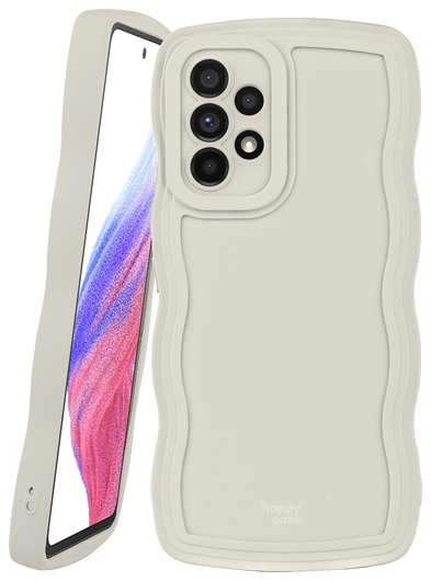 HappyCase Wavy Samsung Galaxy A53 Hoesje TPU Back Cover Beige afbeelding 11
