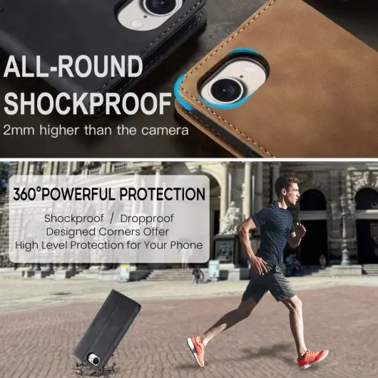 CaseMe 013 Apple iPhone 16e Hoesje Book Case met Standaard Zwart afbeelding 9