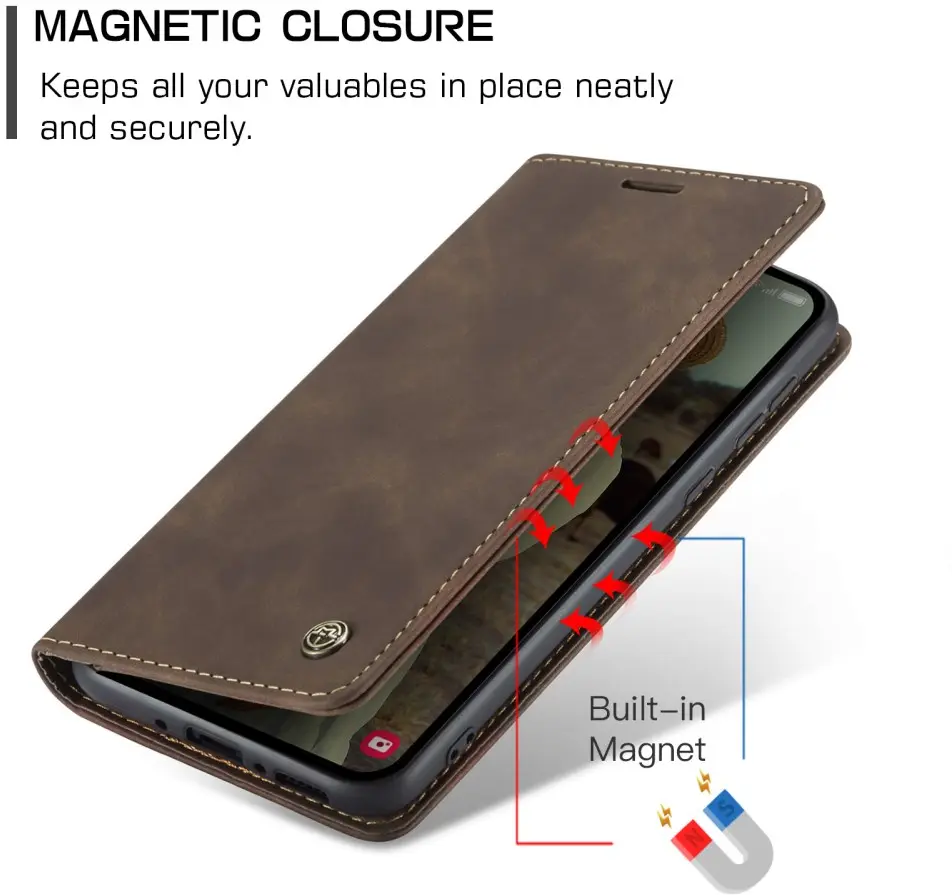 CaseMe 013 Samsung Galaxy A56 Hoesje Book Case met Standaard Bruin afbeelding 3