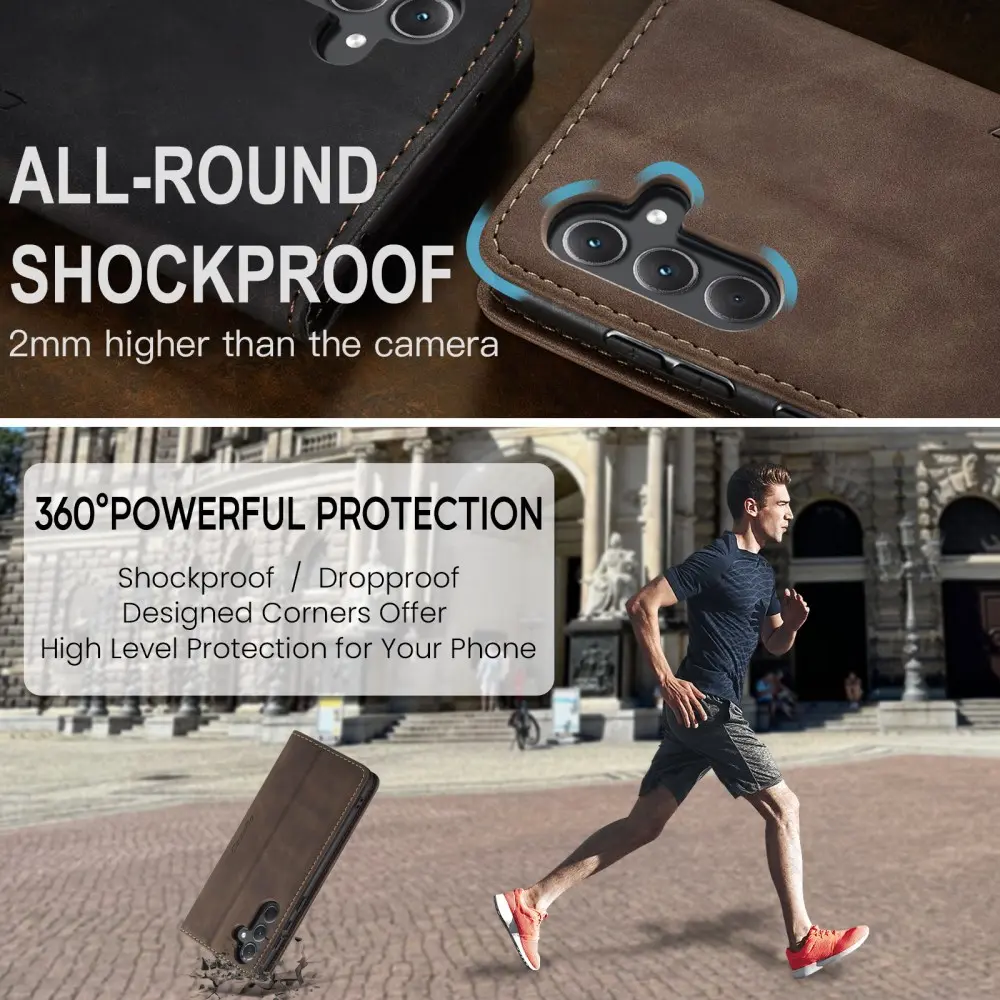 CaseMe 013 Samsung Galaxy A56 Hoesje Book Case met Standaard Bruin afbeelding 4