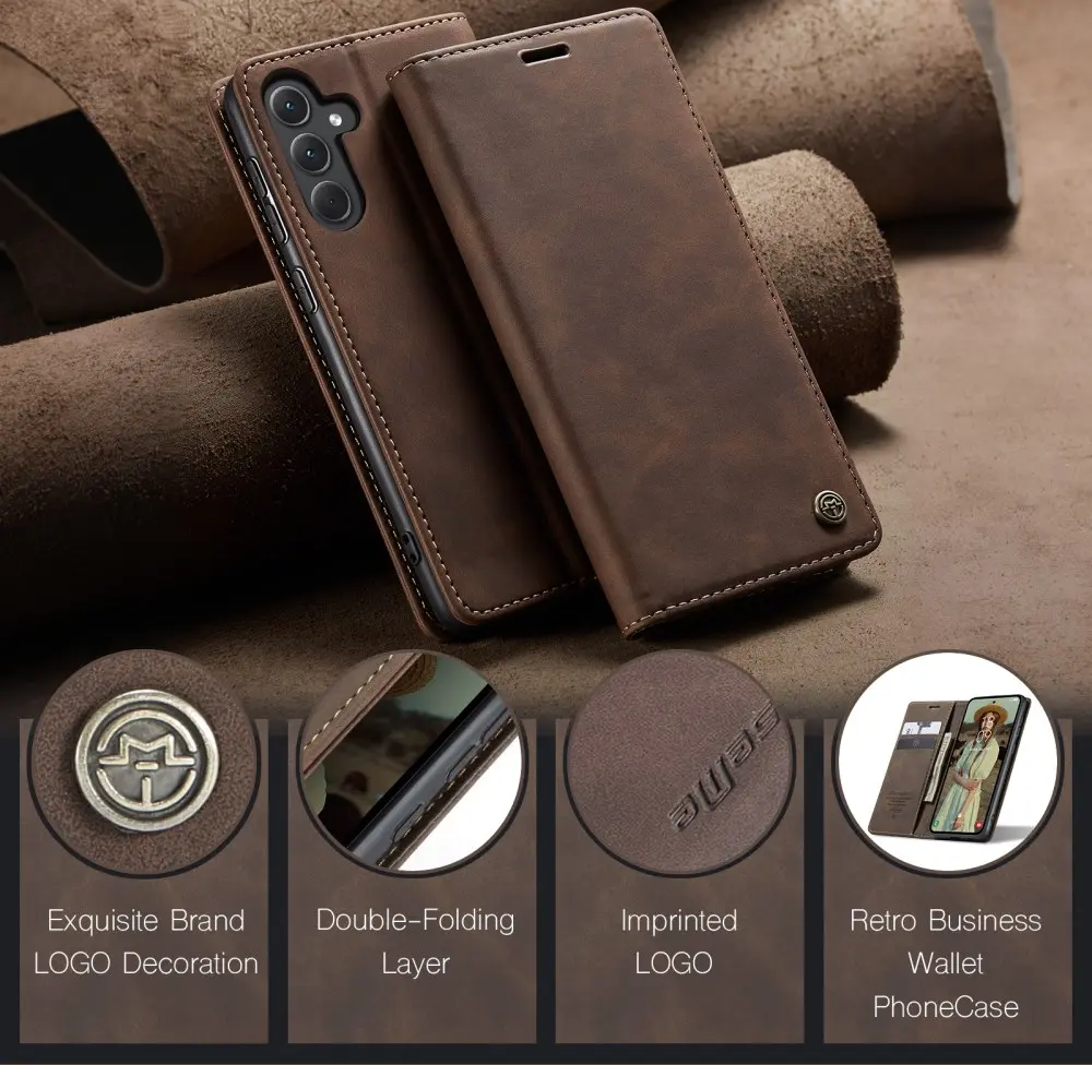 CaseMe 013 Samsung Galaxy A56 Hoesje Book Case met Standaard Bruin afbeelding 7