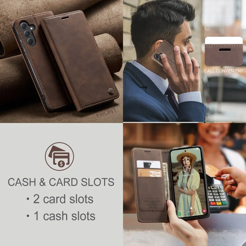 CaseMe 013 Samsung Galaxy A56 Hoesje Book Case met Standaard Bruin afbeelding 10