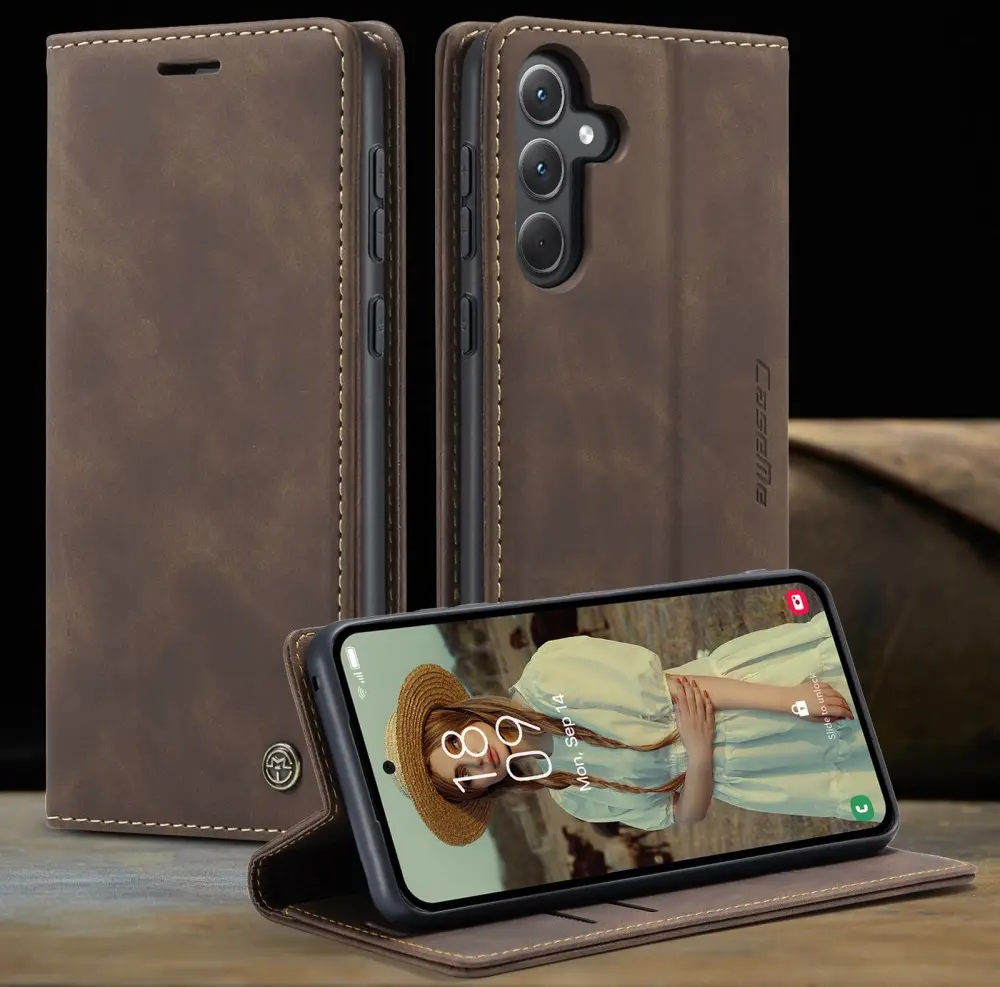 CaseMe 013 Samsung Galaxy A56 Hoesje Book Case met Standaard Bruin afbeelding 11