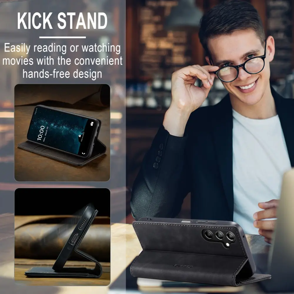 CaseMe 013 Samsung Galaxy A26 Hoesje Book Case met Standaard Zwart afbeelding 8
