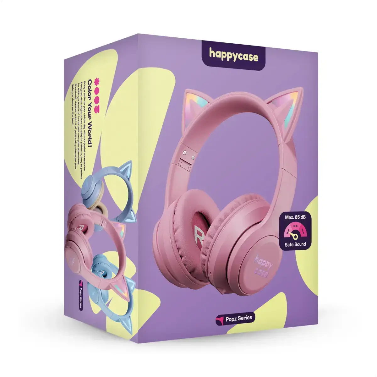 HappyCase Popz Draadloze Kinderkoptelefoon Kattenoortjes 2-Pack afbeelding 15