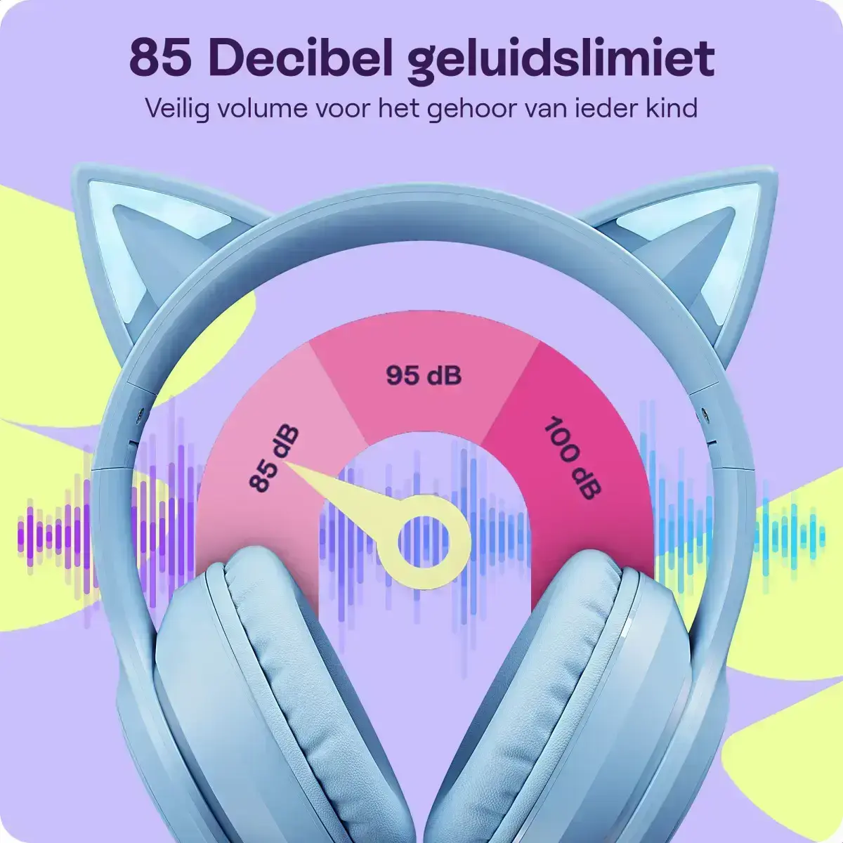 HappyCase Popz Draadloze Kinderkoptelefoon Kattenoortjes 2-Pack afbeelding 4