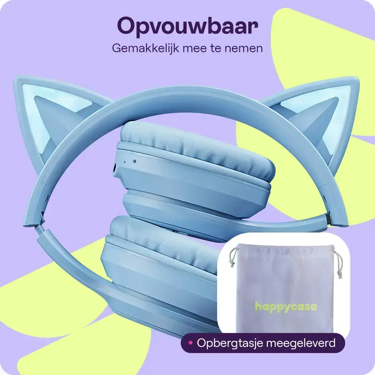 HappyCase Popz Draadloze Kinderkoptelefoon Kattenoortjes 2-Pack afbeelding 6