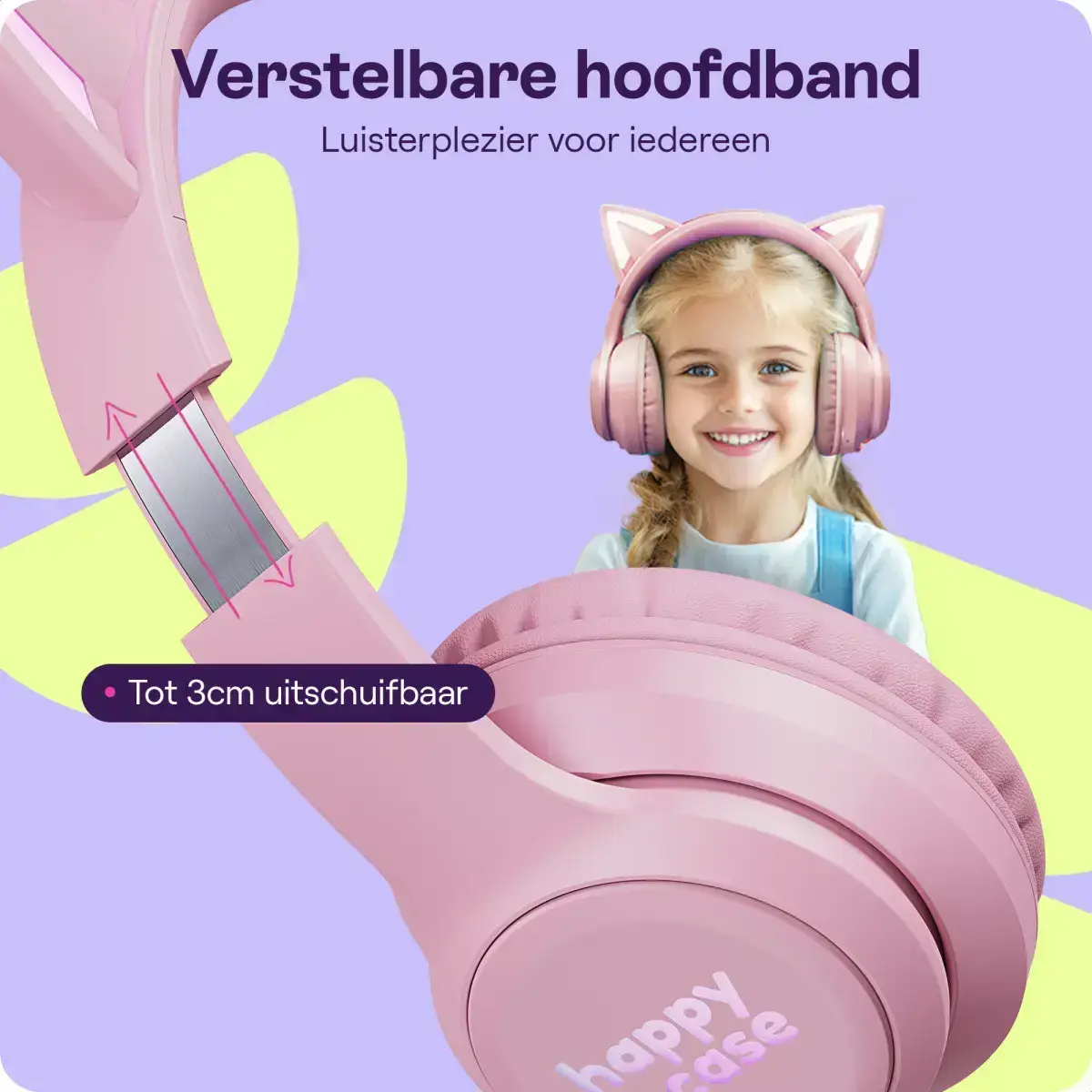 HappyCase Popz Draadloze Kinderkoptelefoon Kattenoortjes 2-Pack afbeelding 7