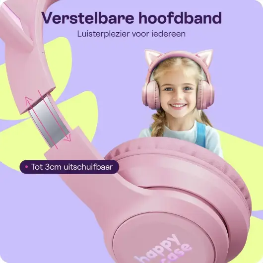 HappyCase Popz Draadloze Kinderkoptelefoon Kattenoortjes 2-Pack afbeelding 7