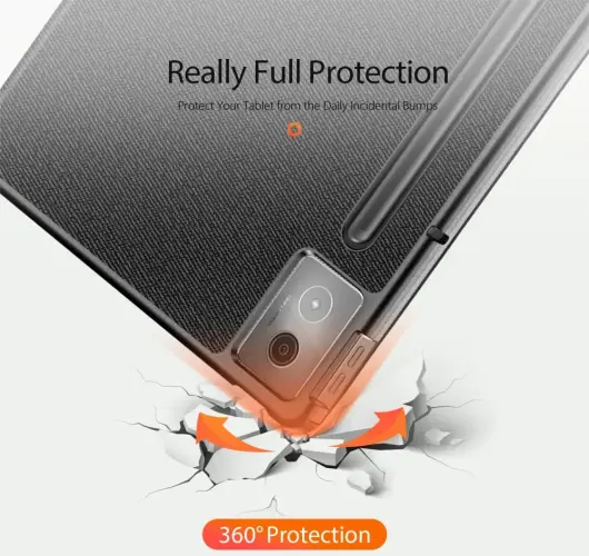 Dux Ducis Domo Lenovo Idea Tab Pro 12.7 Hoes Tri-Fold Book Case Zwart afbeelding 7