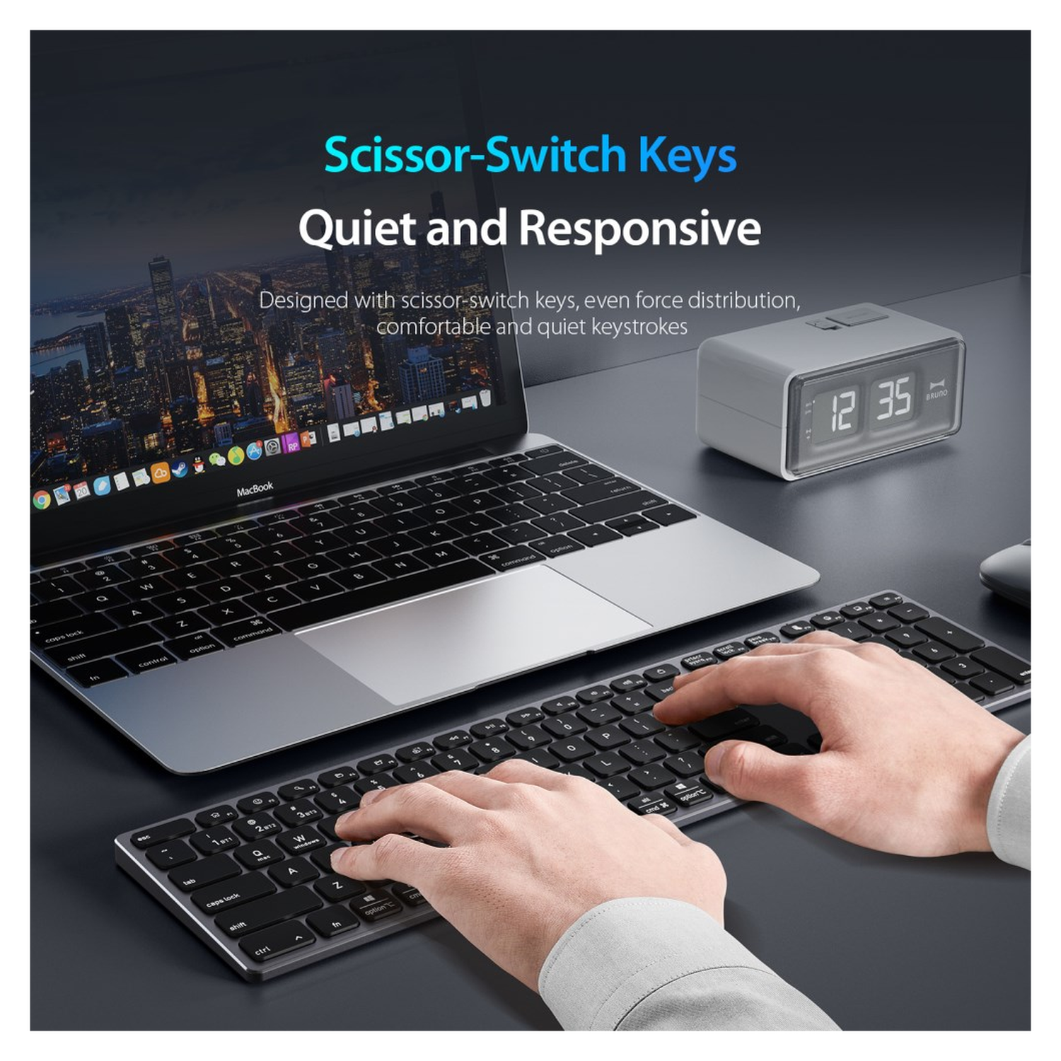 Dux Ducis LK Series Draadloos Toetsenbord Bluetooth Keyboard Zwart afbeelding 3